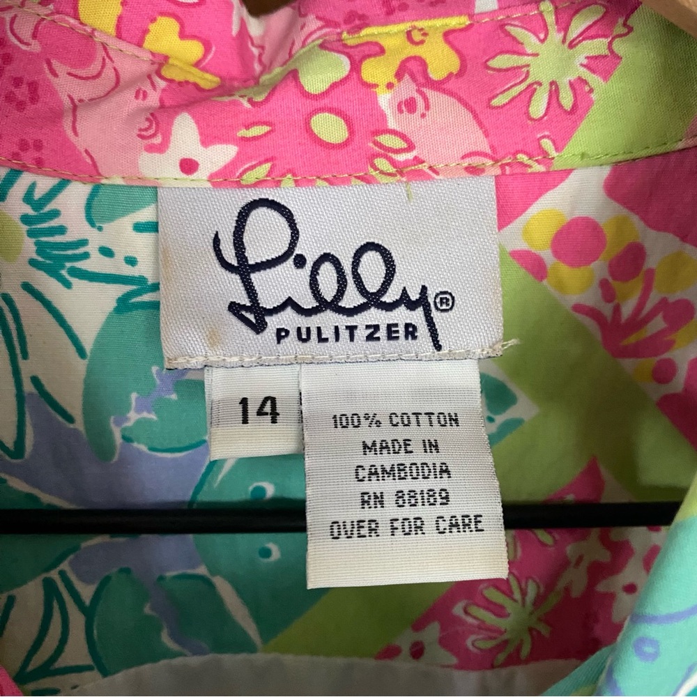 Lilly Pulitzer - Floral Sleeveless Dress - size 14 - Picture 6 of 6